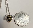 STERLING SILVER GOLD AND BLACK BUMBLE BEE NECKLACE