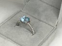 Fabulous $275 Retail Price JUDITH RIPKA Sterling Silver / 925 Ring With Aquamarine - Very Pretty Ring