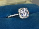 Wonderful Brand New 925 / Sterling Silver Engagement Style Ring - Very Pretty All White Topaz / Zircons