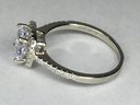 Wonderful Brand New 925 / Sterling Silver Engagement Style Ring - Very Pretty All White Topaz / Zircons