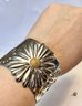 FUN AND CHEERFUL STAINLESS STEEL WIDE SUNFLOWER BRACELET