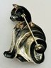 SMALL VINTAGE STERLING SILVER STYLIZED CAT BROOCH