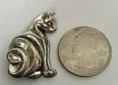 SMALL VINTAGE STERLING SILVER STYLIZED CAT BROOCH