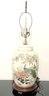Chinoiserie Style Porcelain Ginger Jar Lamp On Wooded Base