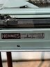 Vintage Hermes Rocket Portable Typewriter With Original Key And Paperwork