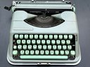 Vintage Hermes Rocket Portable Typewriter With Original Key And Paperwork