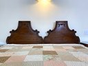 American Of Martinsville Headboard And (2) Mixed Side Tables