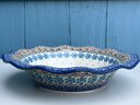 Handmade Polish Pottery Serving Bowl UNIKAT Signed