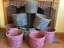 Color Woven Round Basket Lot