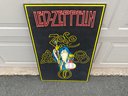 Vintage Led Zeppelin ZOSO Black Light Fuzzy Poster Dry Mounted. Measures 21 3/4' X 33 11/16'.
