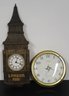 Advertising Pairing, Abercrombie & Fitch Wall Clock With Vintage London Fog Big Ben Replica Clock