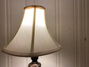 Greek Revival - Candlestick Lamp With Ribbed Silk Shade