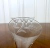 Vintage Etched Floral Motif Glass Apertif Drinkware*