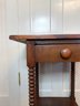 Antique Mahogany Single Drawer Side Table With Jenny Lind Style Legs