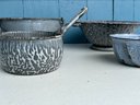 Collection Of Antique Gray Graniteware