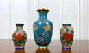 Cloissonie Group Of Bud Vases