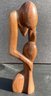 Vintage Abstract Modernist Wood Carved Bust Of An Embracing Couple