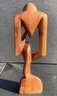 Vintage Abstract Modernist Wood Carved Bust Of An Embracing Couple