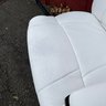 A White Leather Adjustable Desk Chair - Good Looking Contrast Seams