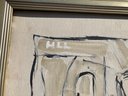 Vintage Mid Century Modern Impressionist Gauache Painting- Signed HLL