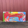 A Large Abstract Original Painting On Canvas - Signed On Verso - Snyder