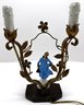 Vintage Rococo Style Porcelain Boudoir Lamp & Girl With Castanets Figurine