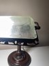 Bankers Desk Lamp In Brushed Bronze Finish With Frosted, Etched Shade