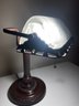 Bankers Desk Lamp In Brushed Bronze Finish With Frosted, Etched Shade