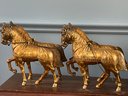 Vintage 'united' (brooklyn, NY) Cast Metal Horses With Carriage Electric Clock. Runs.
