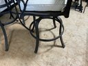 Very Nice Patio High Top Table W/3 Swivel Chairs