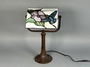 Tiffany Style Stained Glass Hummingbird Design Bankers Lamp