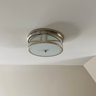 A Nickel Finish With Frosted Glass Ceiling Light Fixture - Office 3