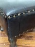 An Antique Footstool - Leather With Nailhead Trim