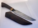 Early Vintage Or Antique Trapper Style Knife With Sheath Scabbard