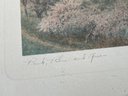 An Antique Hand Tinted Photograph Signed Wallace Nutting 'Pink, Blue And Green'