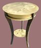 John Visey Style Two Tier Heavy Round Metal Accent Table