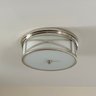 A Nickel Finish With Frosted Glass Ceiling Light Fixture - Office 3