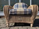 Magnificent Wicker Rolled Arm Chair By Tradewinds