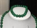 Incredible Brand New $395 From Macy's - Malachite Bead Necklace - Bracelet & Earring Set With Sterling Mounts