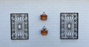 Iron Garden Decor Arrangment With (2) Fleur Di Lis Pot Hangers