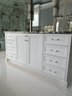 A Partners Double Sided Island Marble Top Wood Vanity - Bath 2A