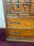 Vintage Wood Armoire  With Dovetailed Drawers