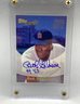 Autographed Topps BOB GIBSON Baseball Card In Excellent Condition