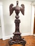 A Stunning And Large 19th Century Carved Oak Federal Eagle On Pedestal - Over 6' High!