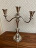 Pair Of Weighted Sterling Silver Candle Holders. 9' Tall
