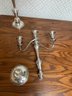 Pair Of Weighted Sterling Silver Candle Holders. 9' Tall