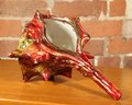 Italian Pottery Red Conch Shell / Planter