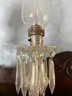 Mixed Pair - Crystal Drop And Glass Table Lamps