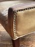 A Pair Of Vintage Tufted Leather Arm Chairs With Nailhead Trim