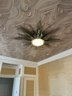A Phenomenal Nickel Finish Metal Sunburst Design Ceiling Mount Light Fixture - Entryway